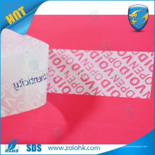 Etiqueta de seguridad adhesiva de PET de alta calidad de precio de fábrica sin residuos etiqueta de etiqueta de vacío sin etiquetas desprendibles para la promoción de la marca